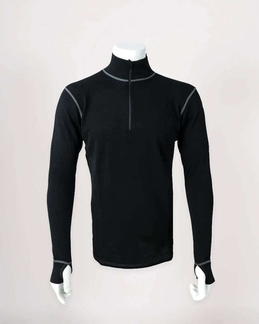 100% Merino Wool Zip Up Base Layer