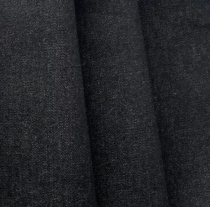 13 Oz Onyx Black Stiffer Stretch Cotton Denim Twill (Made in Italy)