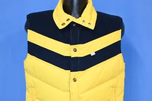 80s Levi's Yellow Blue Corduroy Chevron Puffy Ski Vest Large