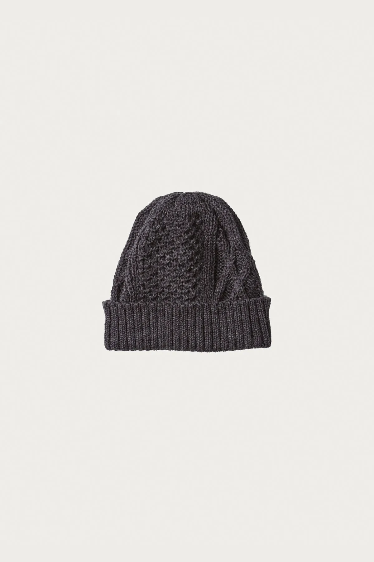 Aran Cable Watch Cap - Charcoal