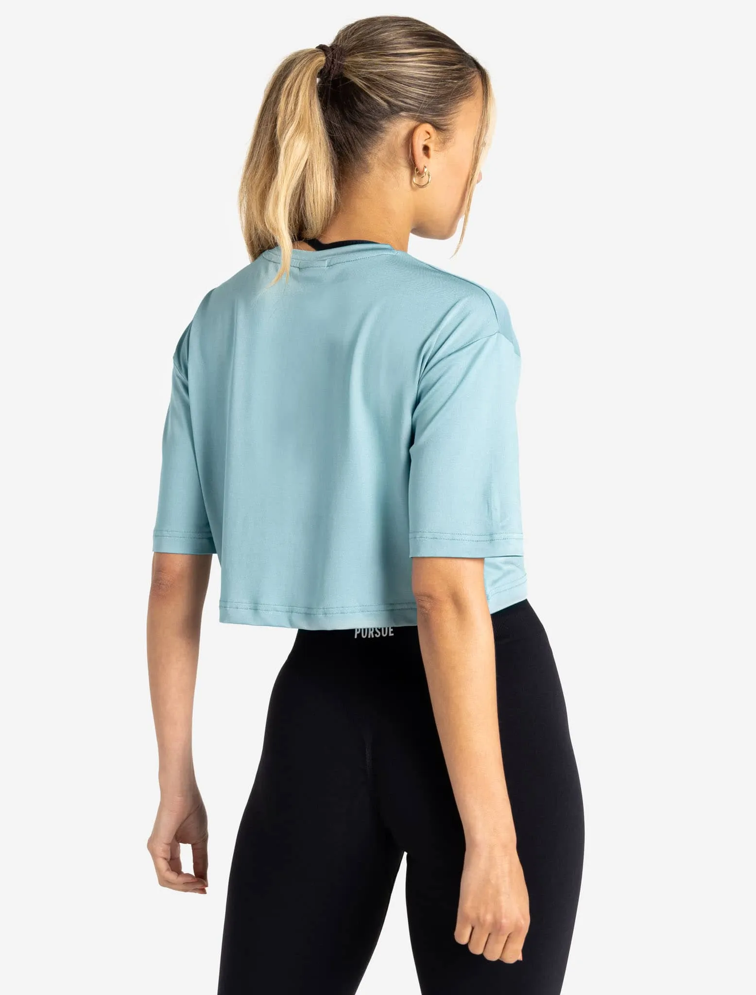 BreathEasy Crop T-Shirt - Dusky Blue