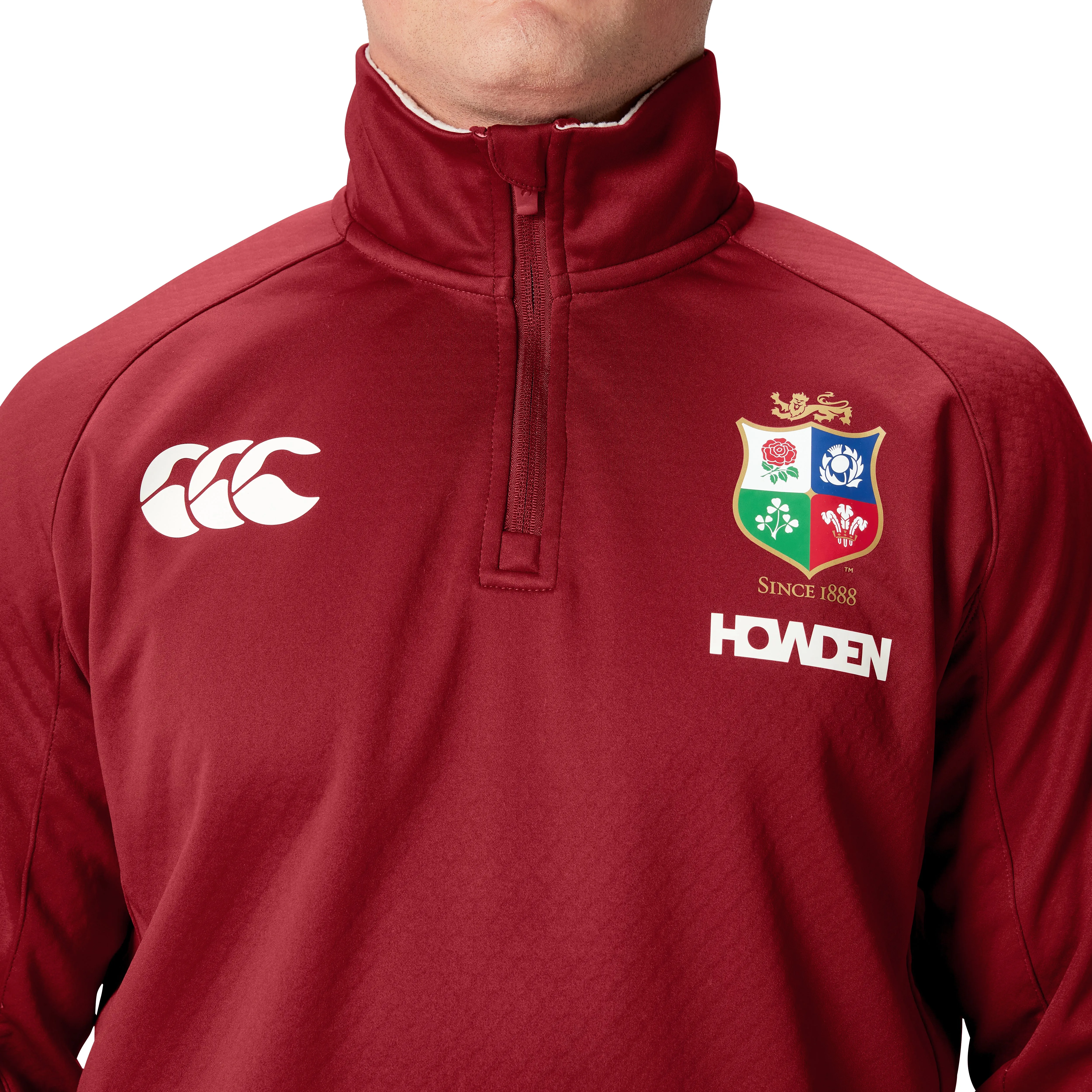 British & Irish Lions Mens Fleece ¼ Zip Red