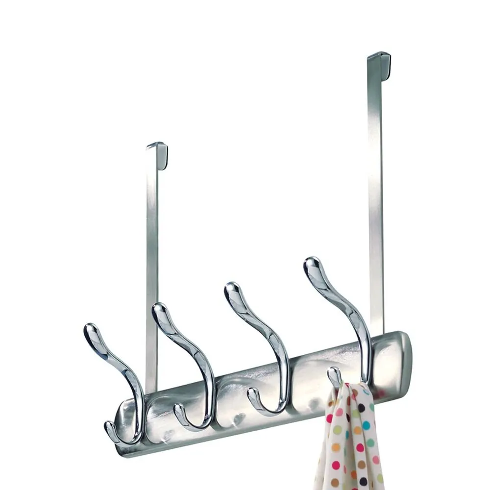 Bruschia Over The Door Rack 4 Hooks Brushed/Chrome