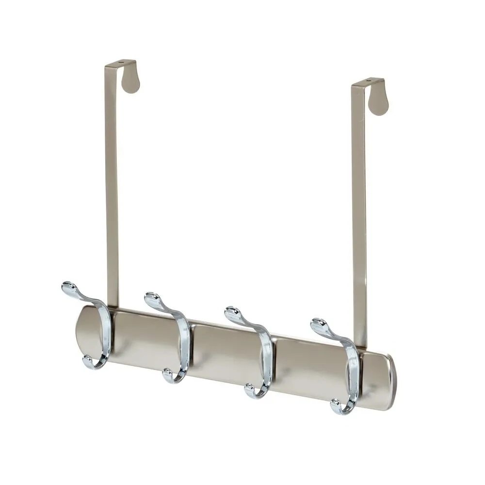 Bruschia Over The Door Rack 4 Hooks Brushed/Chrome