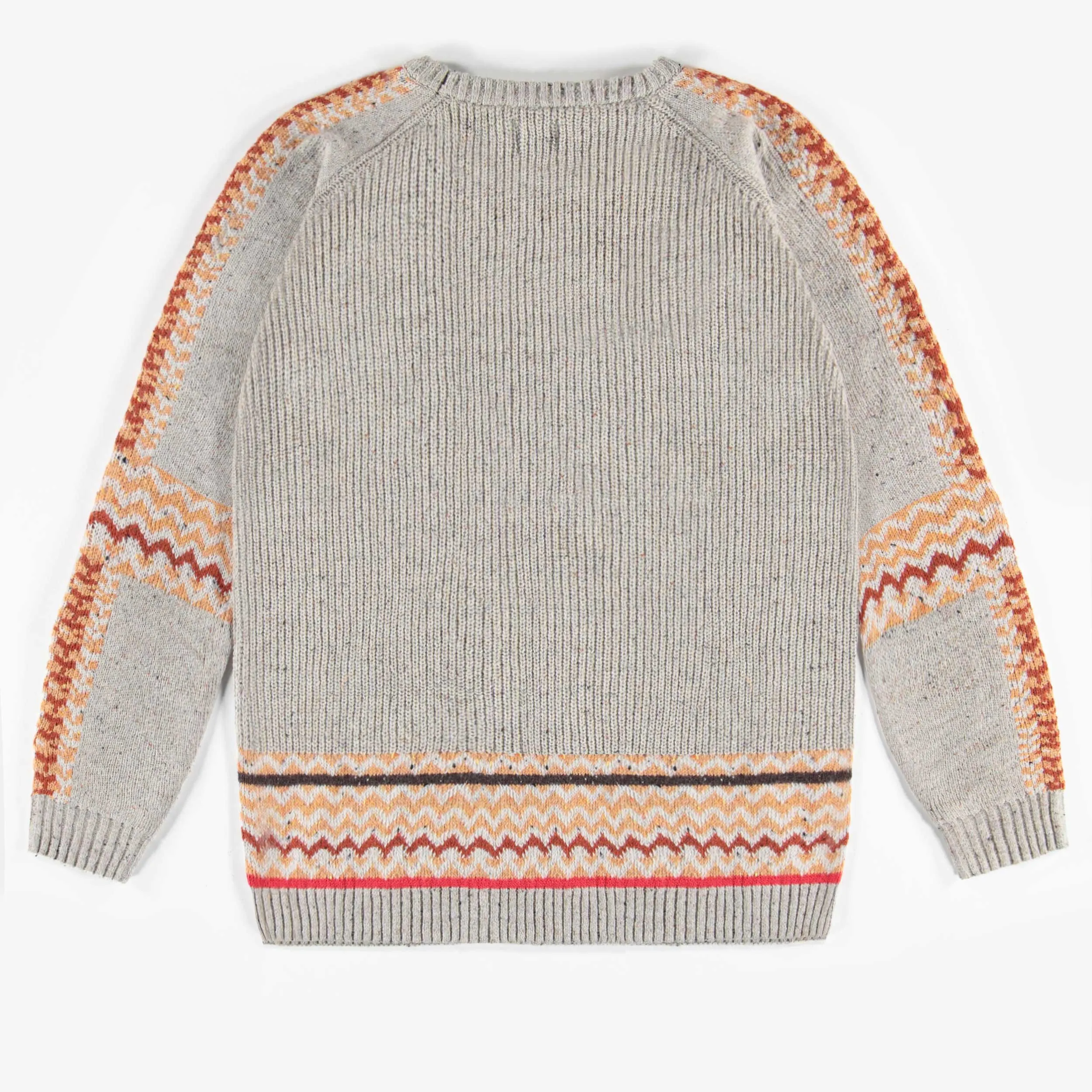 Chandail de maille beige à col rond, adulte || Beige knitted crewneck, adult