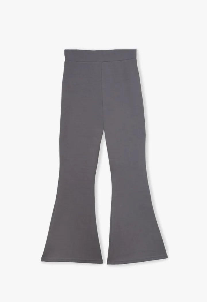 Choice Flare Hem Trousers Grey