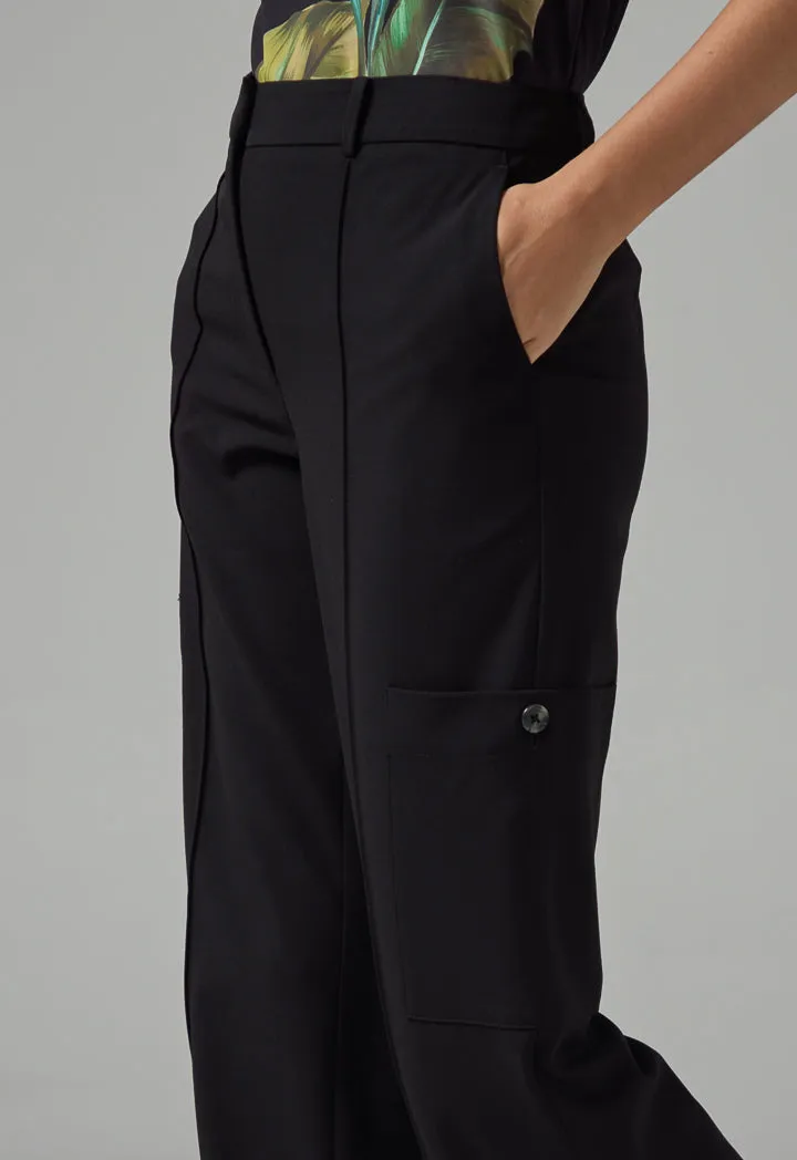 Choice Single Tone Wide Leg Trousers Black