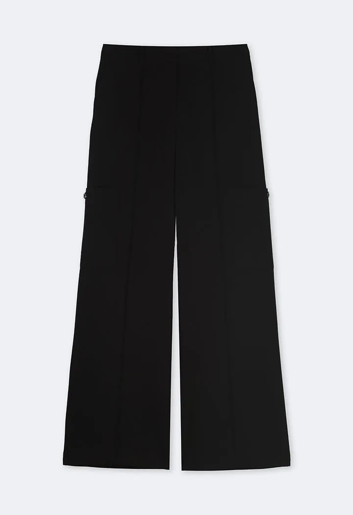 Choice Single Tone Wide Leg Trousers Black