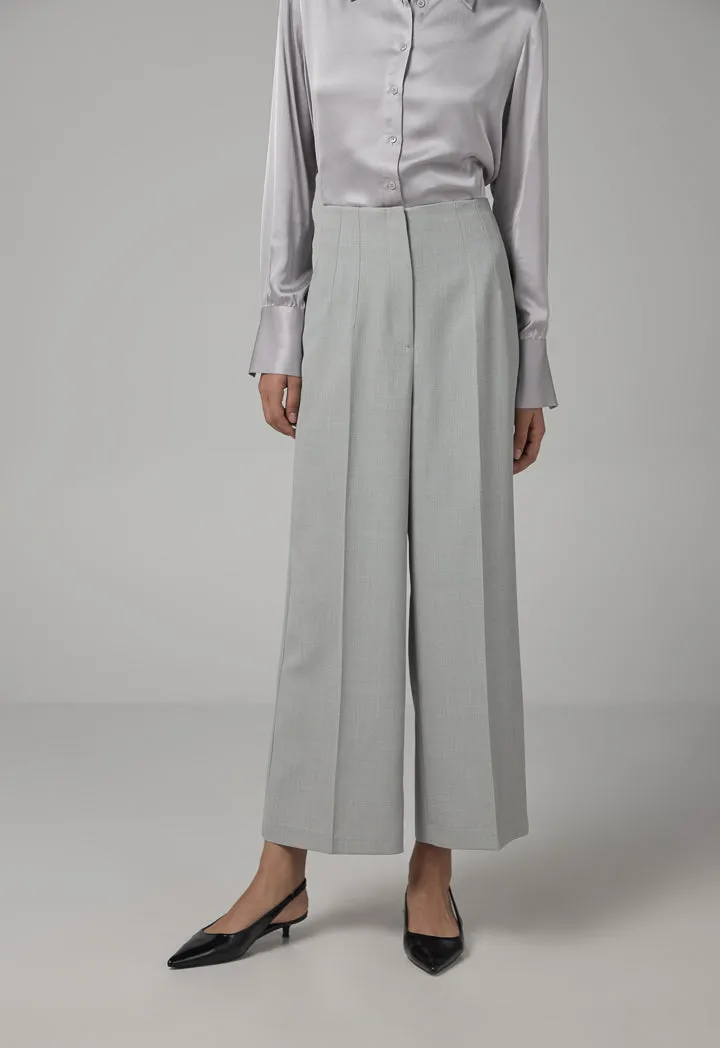 Choice Solid Wide Leg Trousers Grey