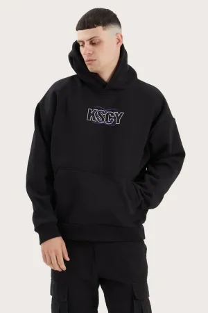 Chronos Hooded Oversized Sweater Jet Black