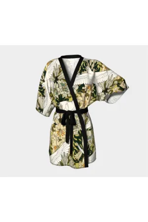 Doves and Lilies Kimono Robe