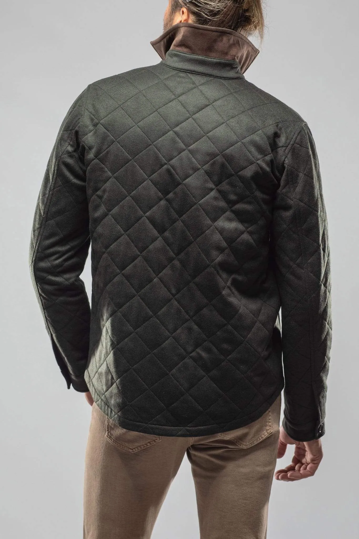 Dutton Quilted Cashmere Jacket in Olive