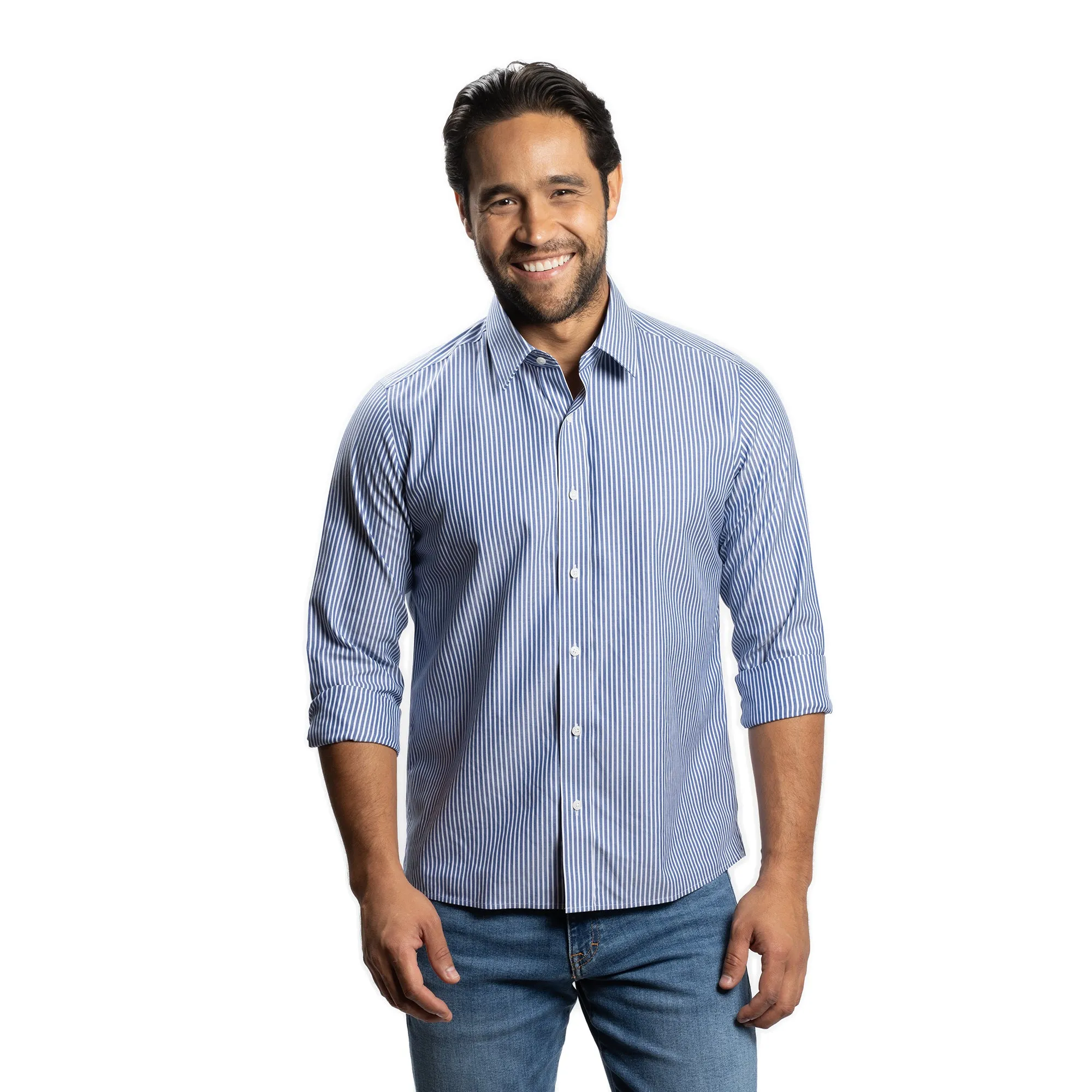 Easy Care Everyday Shirt - Blue University Stripe