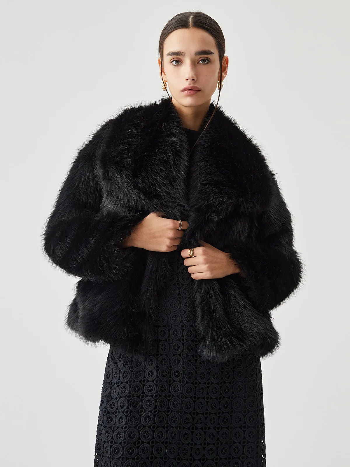 Elegant Fuzzy Graceful Faux Fur Coat