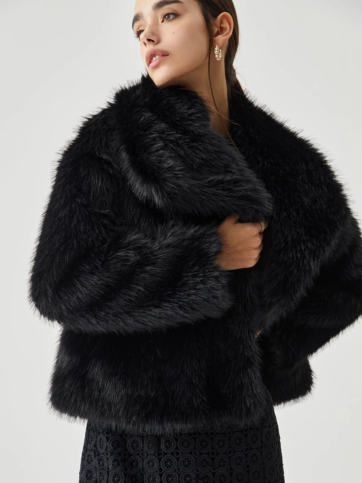 Elegant Fuzzy Graceful Faux Fur Coat