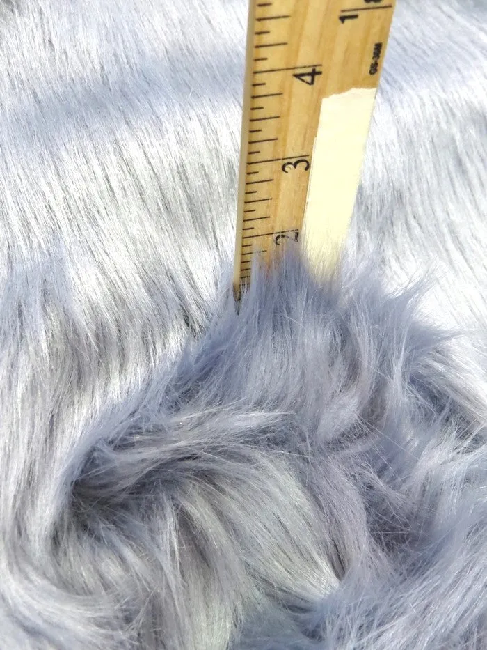 Faux Fake Fur Solid Shaggy Long Pile Fabric / White / 15 Yard Bolt