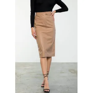 Faux Leather Midi Skirt