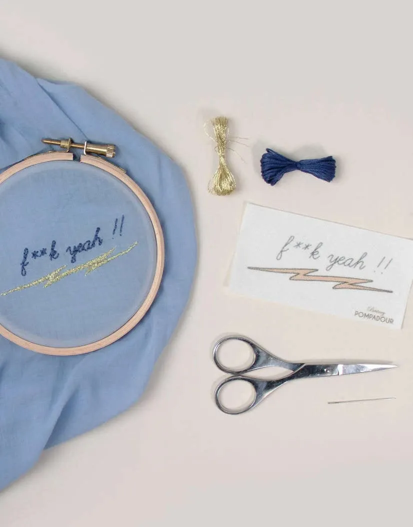 F**K Yeah Embroidery Kit, Britney Pompadour