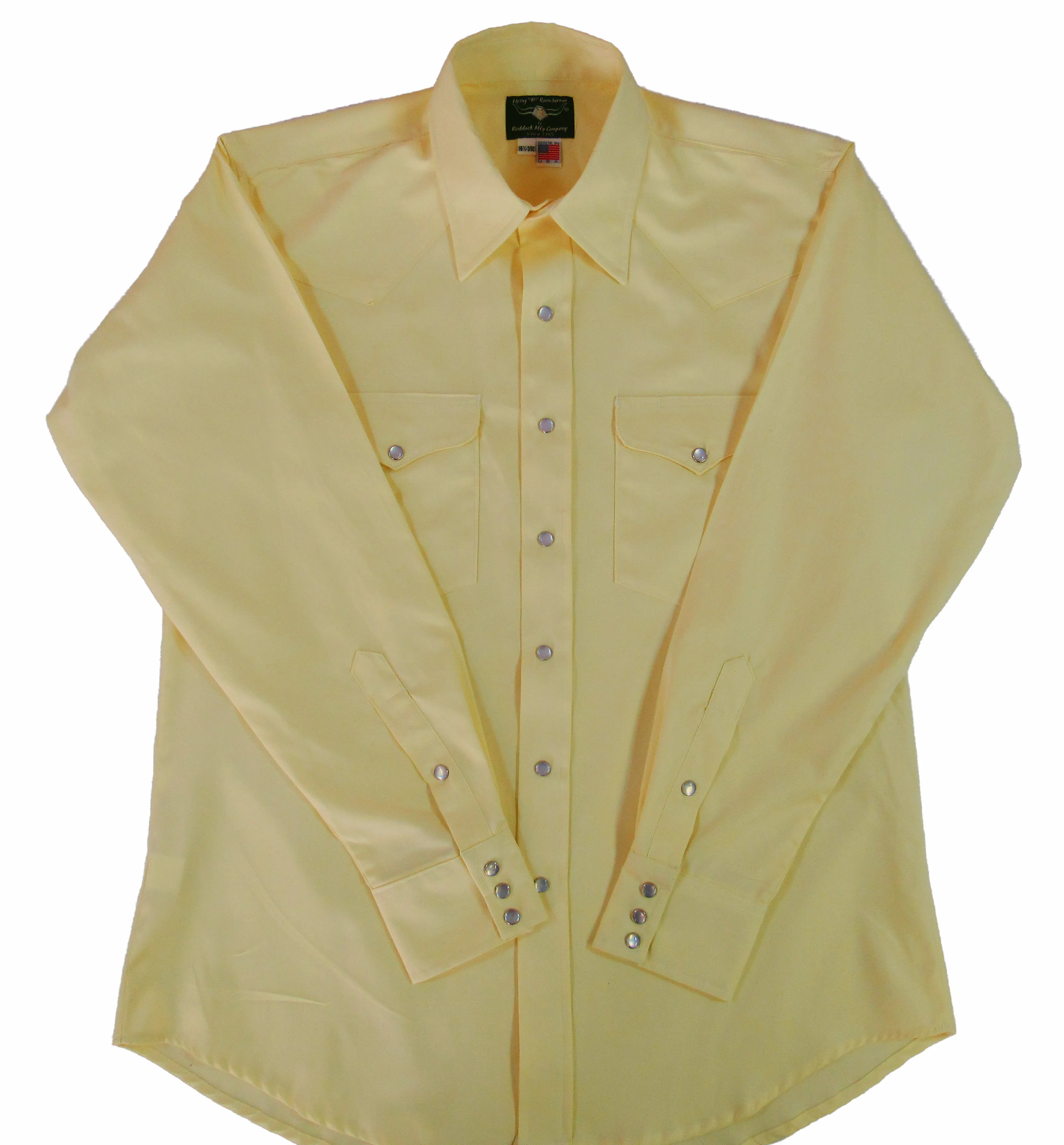 Flying R Ranchwear - Primo Pinpoint Oxford - XXL Only - Canary Yellow - Long Sleeve