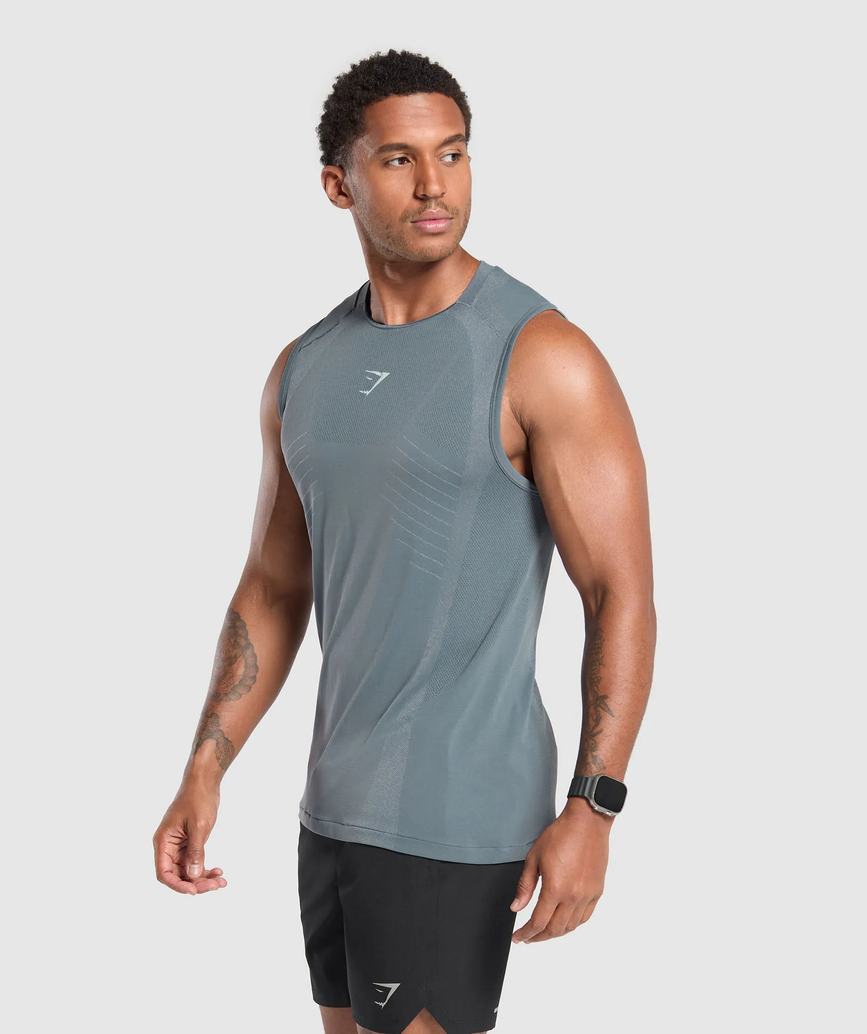 Gymshark Apex Seamless Tank - Iron Blue/Cool Blue