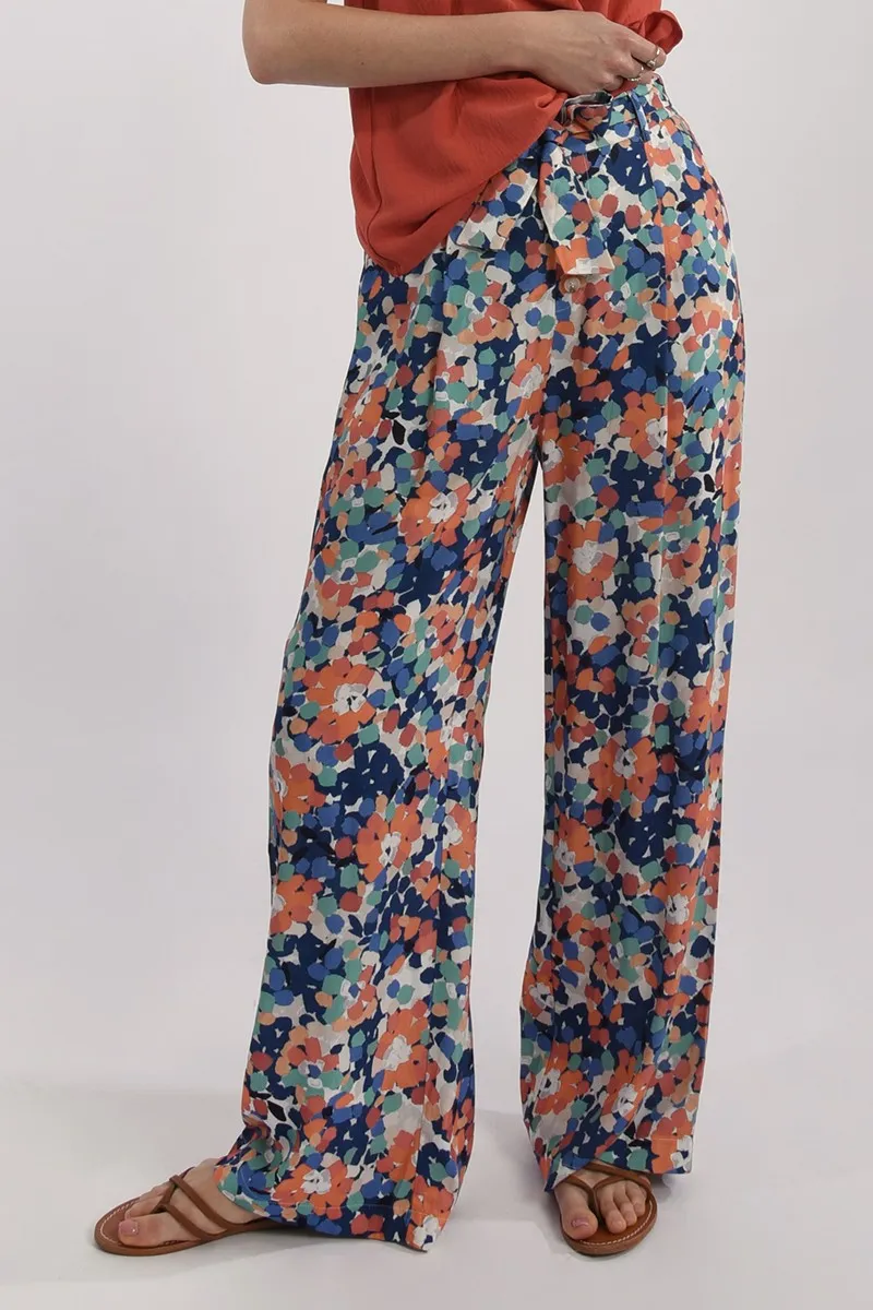 High Waist Floral Print Pants