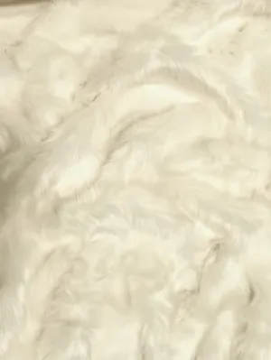 Ivory Solid Shaggy Long Pile Faux Fur Fabric / Sold By The Yard