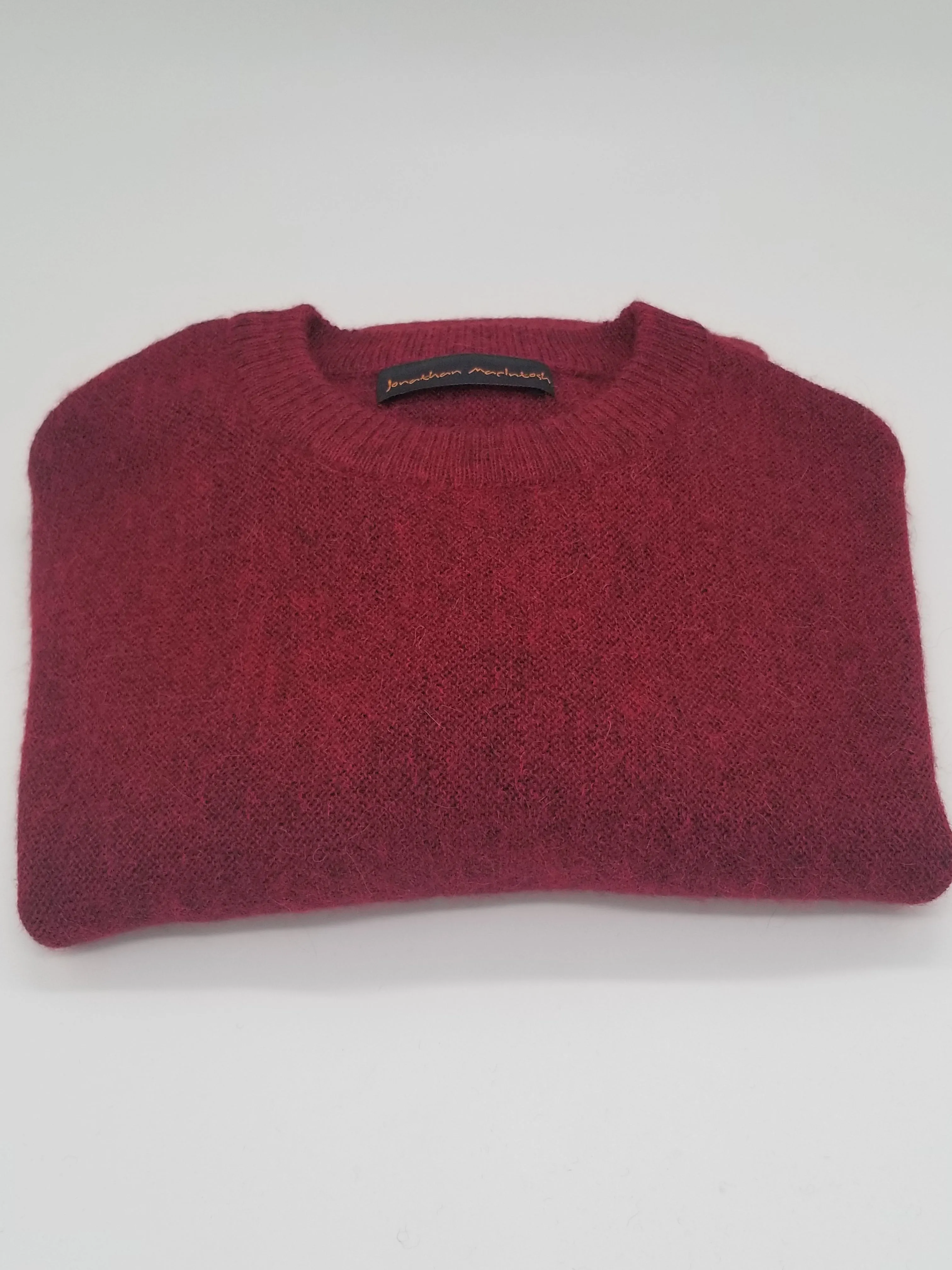 Jonathan MacIntosh Crew Neck Alpaca Sweater PS277 Burgundy