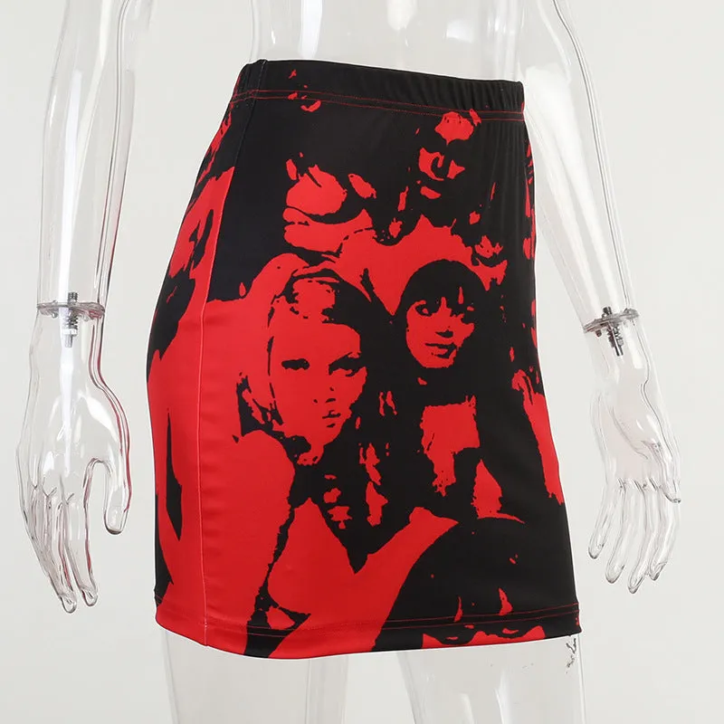 JYEurope INS Trendy Sexy Nightclubs Printed Skirt Women MiniSkirt