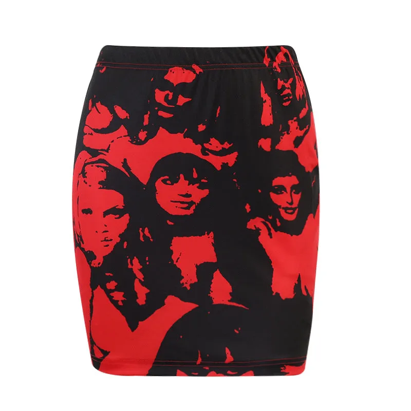 JYEurope INS Trendy Sexy Nightclubs Printed Skirt Women MiniSkirt