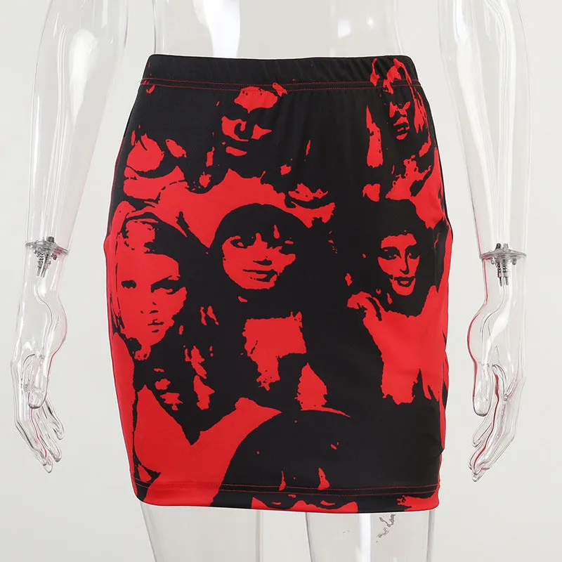 JYEurope INS Trendy Sexy Nightclubs Printed Skirt Women MiniSkirt