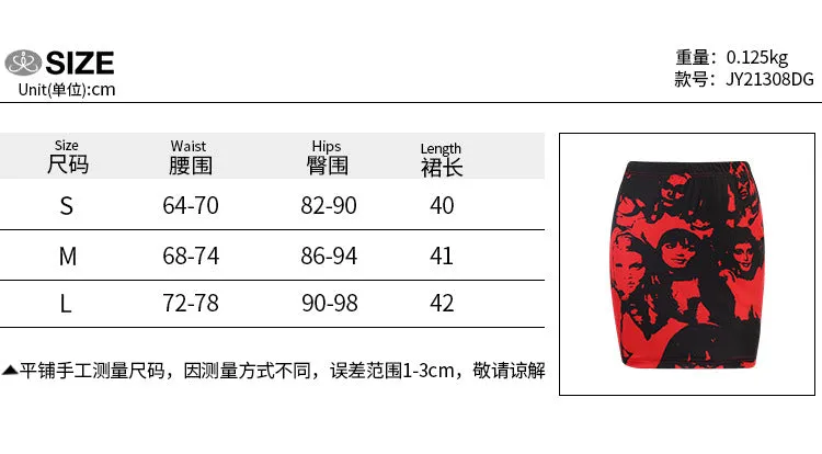 JYEurope INS Trendy Sexy Nightclubs Printed Skirt Women MiniSkirt