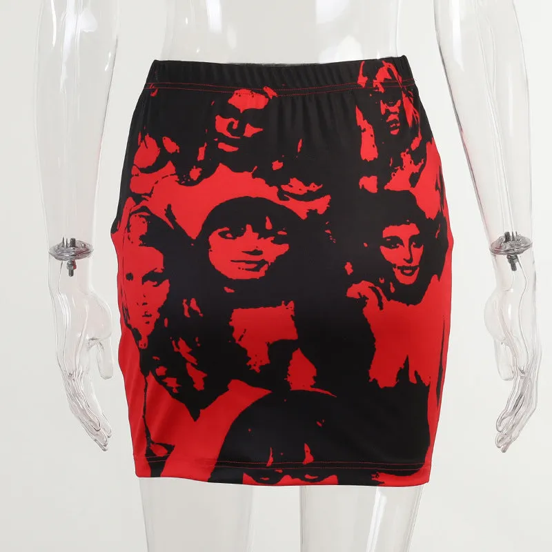 JYEurope INS Trendy Sexy Nightclubs Printed Skirt Women MiniSkirt