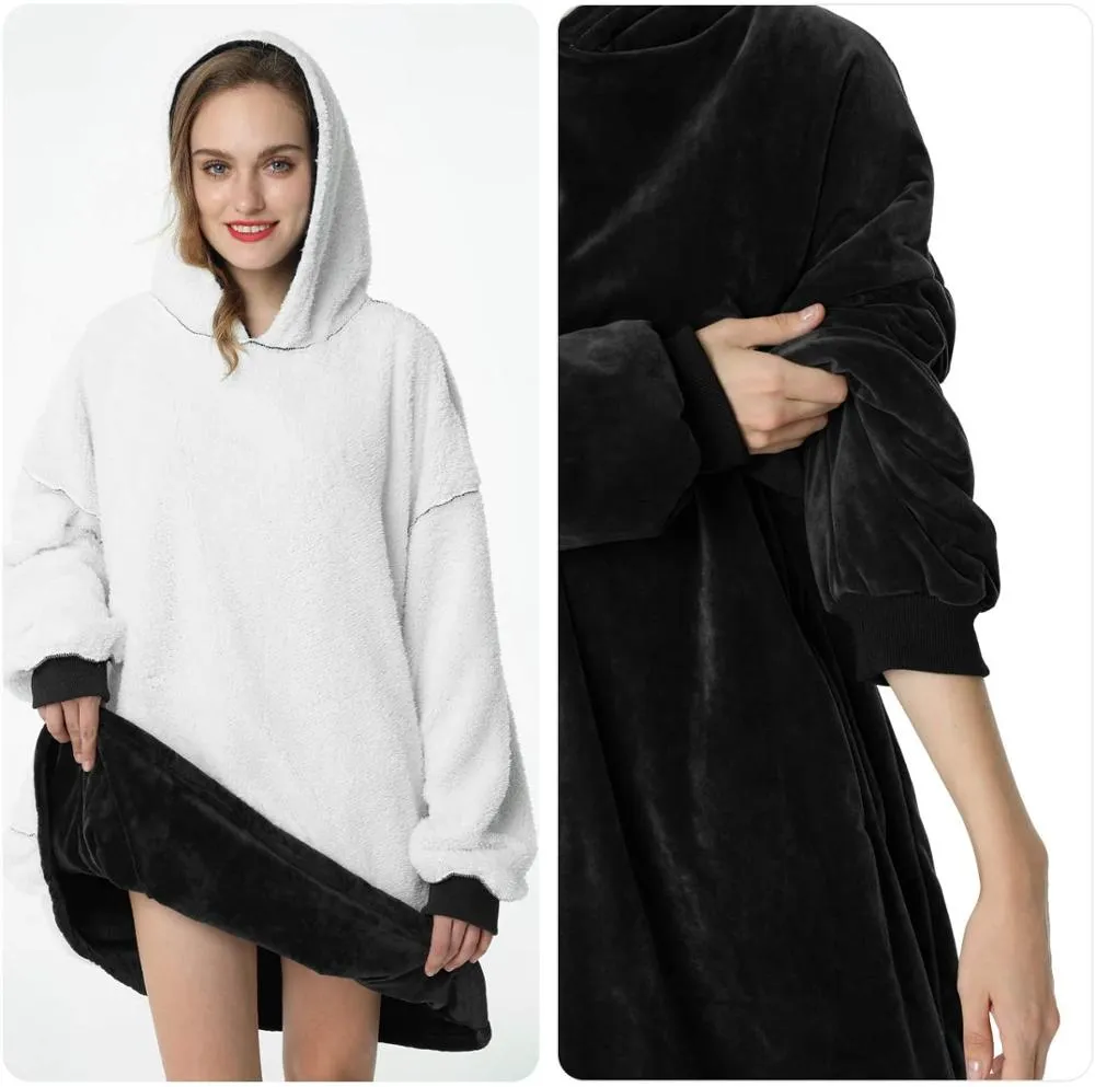 Large Hoodie Blanket With Sleeves