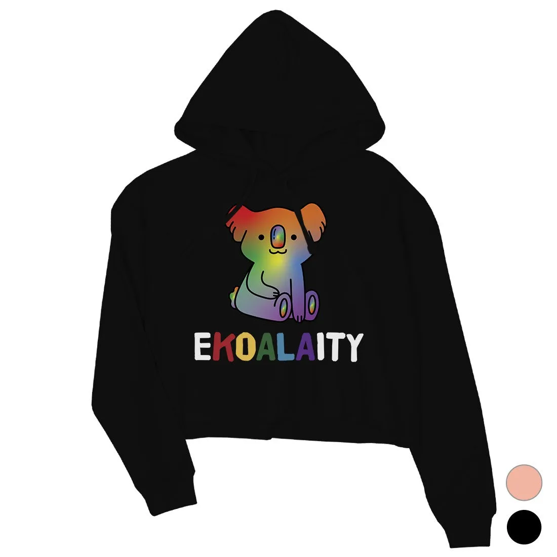 LGBT Ekoalaity Koala Rainbow Crop Hoodie