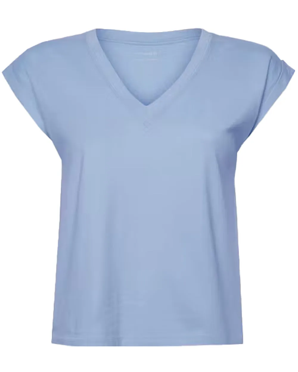 Light Blue Easy V Neck Tee