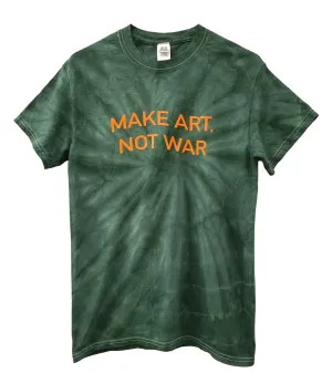 Make Art, Not War Green Tie-Dye Graphic Unisex Tee