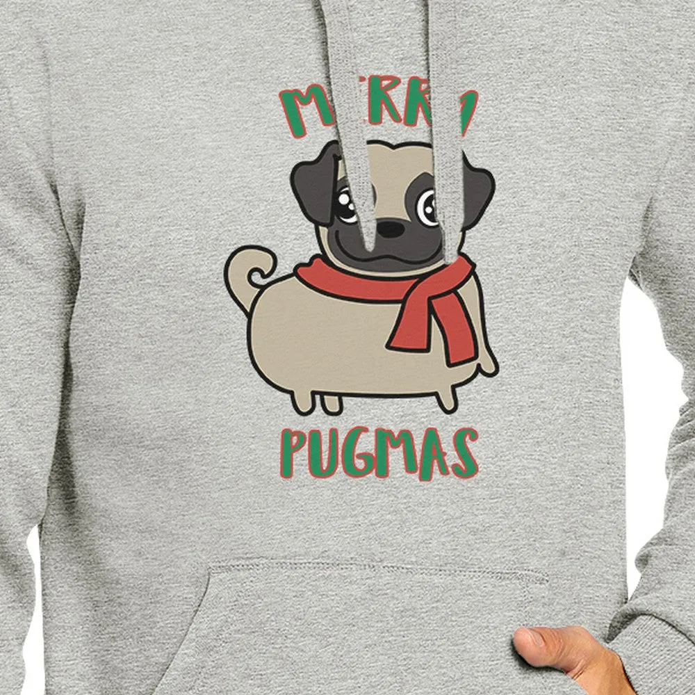 Merry Pugmas Pug Grey Hoodie