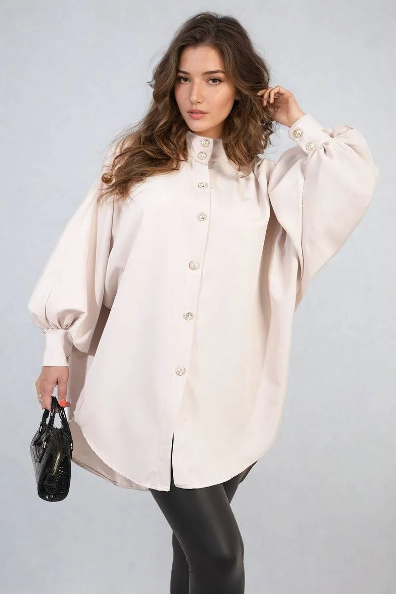 Oversized High Neck Shirt