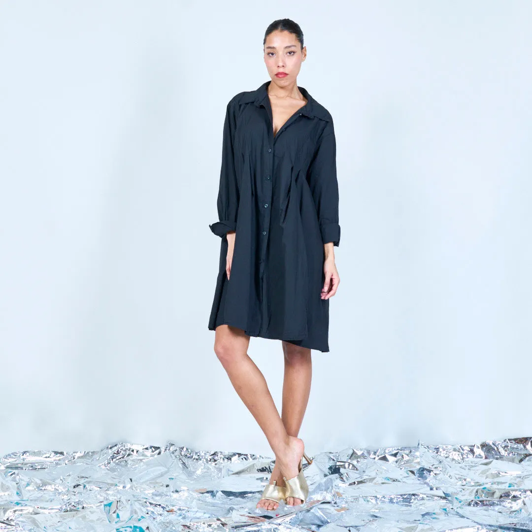 Oversized pleated button-up shirt wholesale