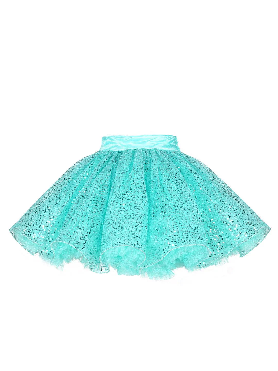 Pink Chick Sequins Skirt -Aqua