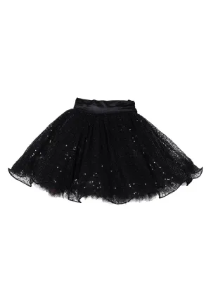 Pink Chick Sequins Skirt -Black