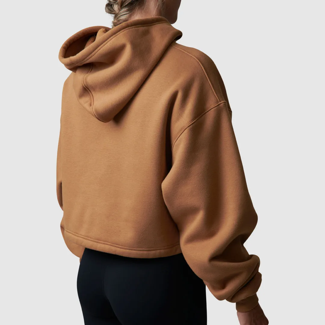 Revival Cropped Fleece Hoodie (Camel)