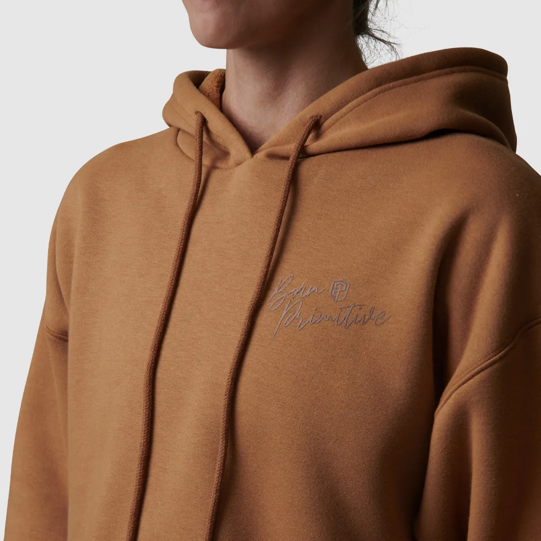 Revival Cropped Fleece Hoodie (Camel)