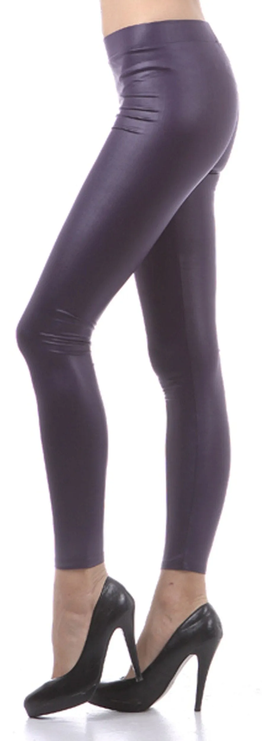 Sakkas Footless Ultra Slim Fit Matte Liquid Wet Look Leggings