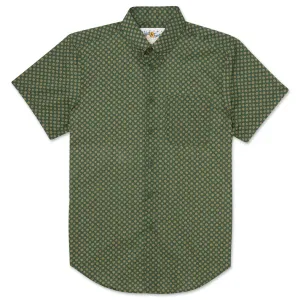 Short Sleeve Easy Shirt - Medallions Print - Green