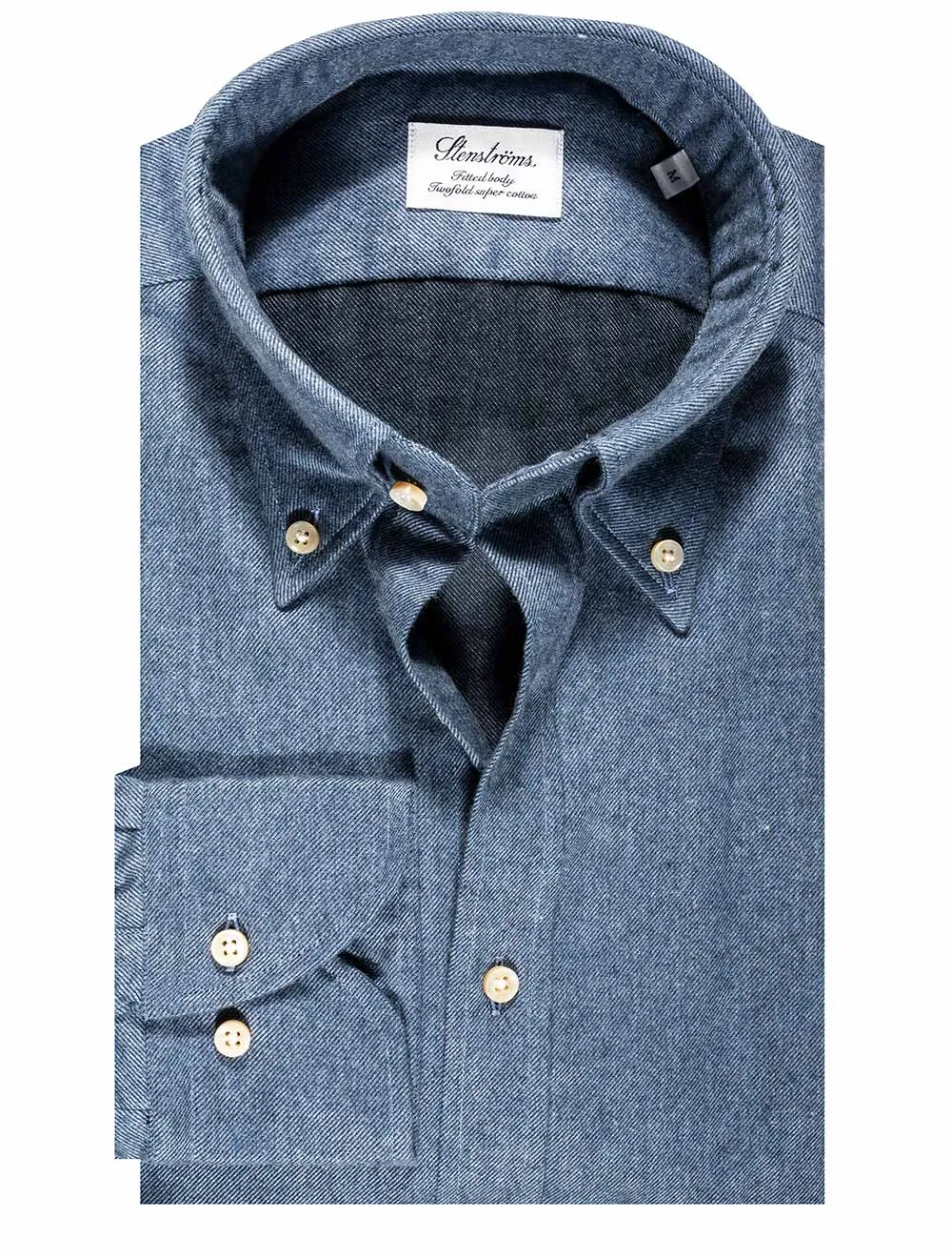 Soft Cotton Twofold Shirt Blue