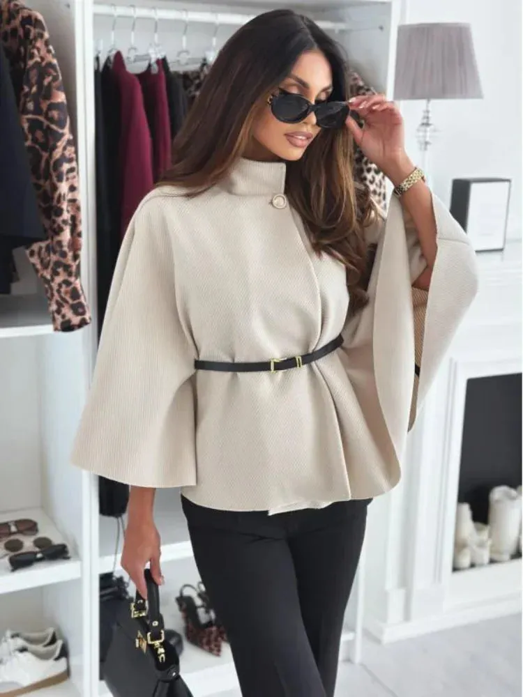 Sophia Mae - Elegant wool blend cape