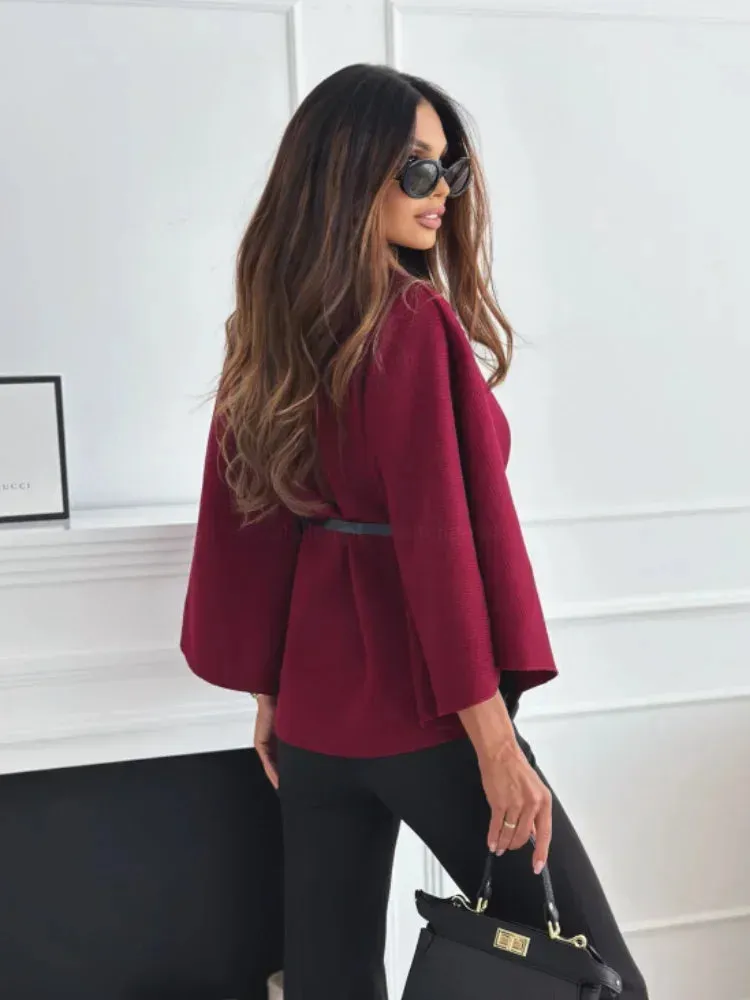 Sophia Mae - Elegant wool blend cape