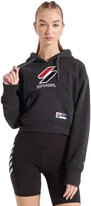 Superdry Women's Cropped Sportstyle Classic Boxy Hooded Sweatshirt