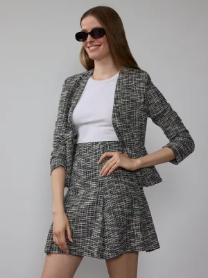 Textured Spring Tweed Knit Skirt